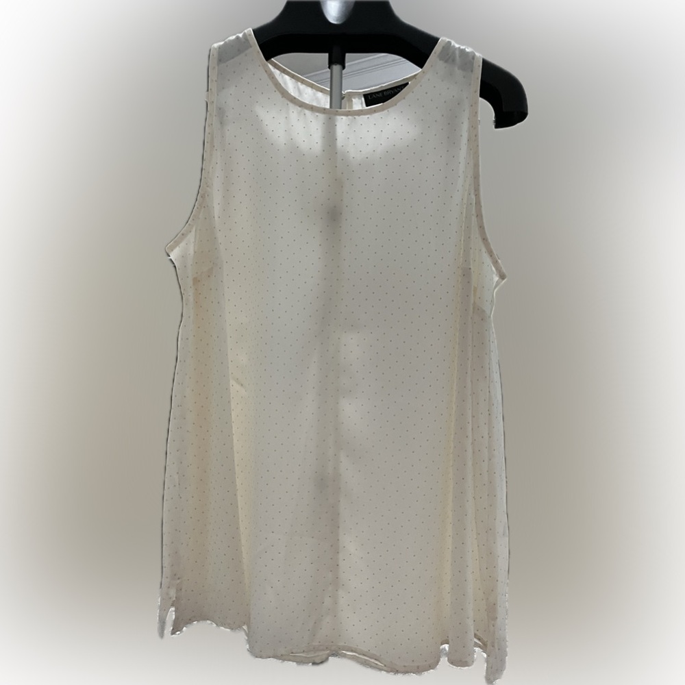 Lane Bryant - Sleeveless Cream Polka Dot Blouse